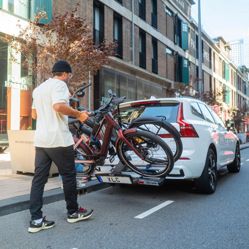 Porte-vélos arrière pliable XLC Almada Work-E VC-C07 pour 2 vélos électriques