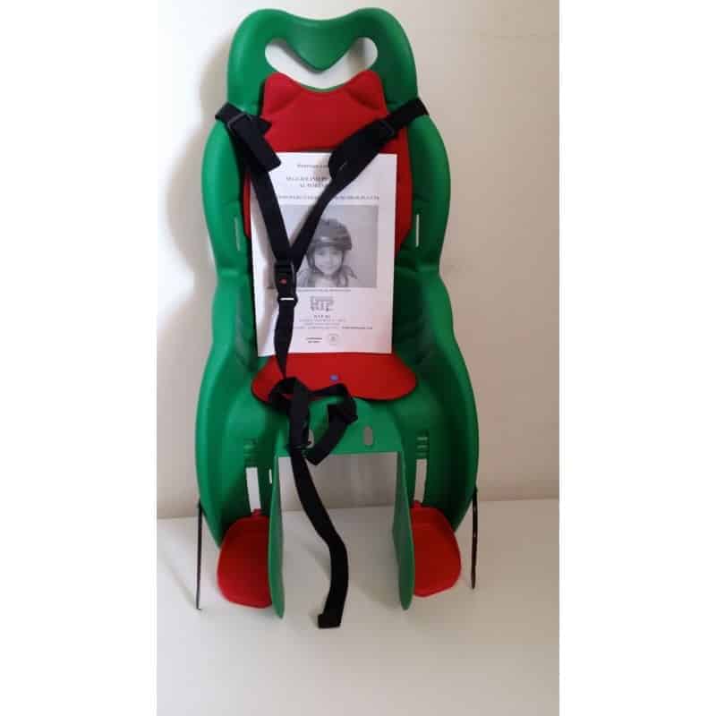 Kiki CS 202 children's bike seat up to 15 kg of weight, green-red