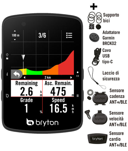 Bryton Rider 650T con kit de sensor dual y HRM