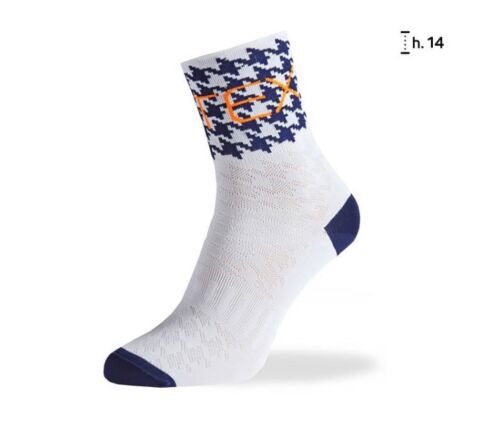 Biotex Piedo de Poule White-Blau-Blu-orange-Socken