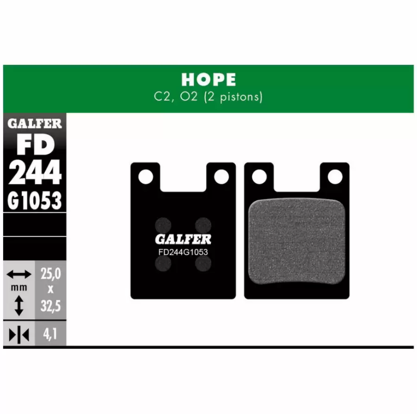 Galfer FD244G1053 brake pads for Hop C2, O2 - 2 pistons